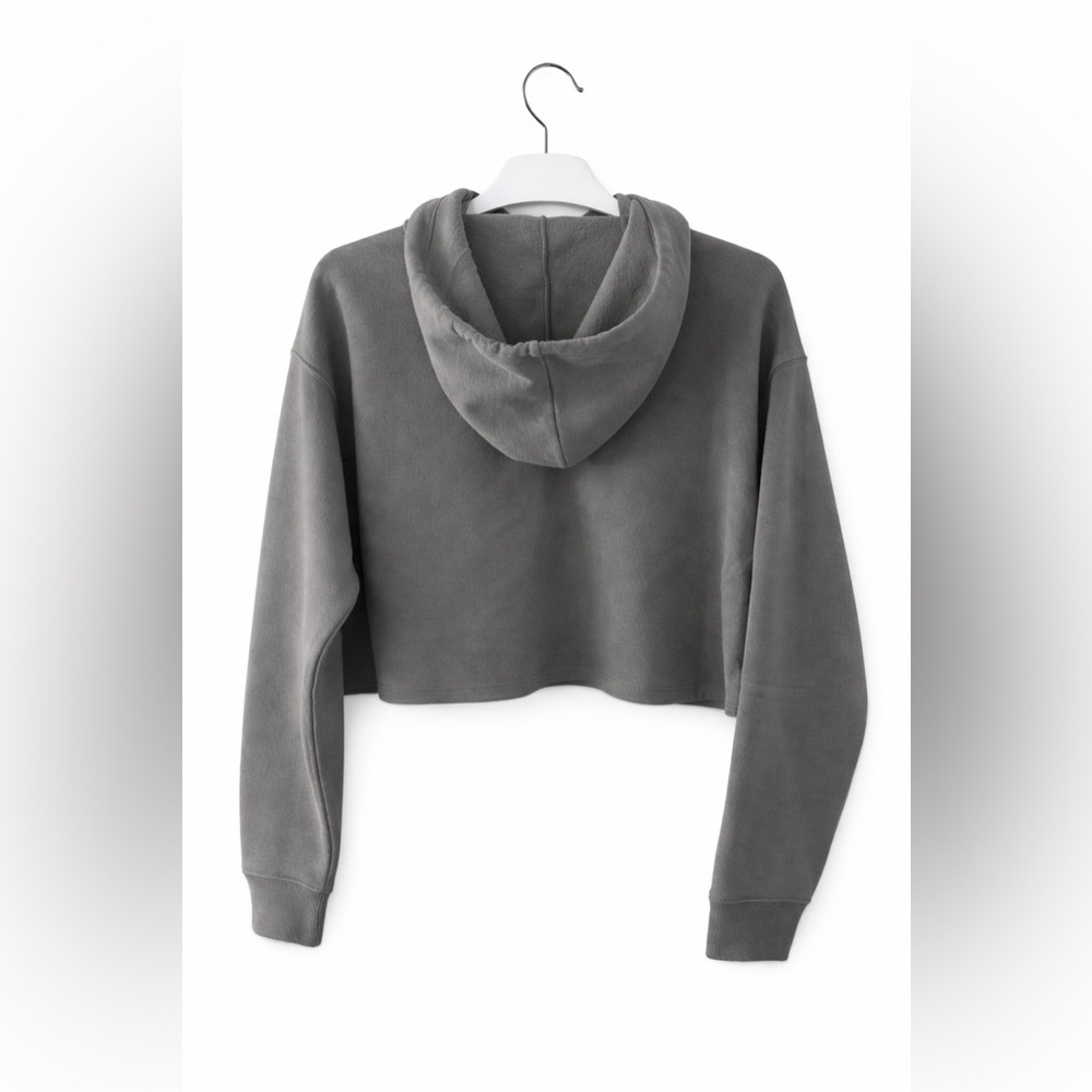 NWT Wild Fable Olive Cropped Hoodie Sweatshirt Pullover Women’s Size Medium - Picture 6 of 7